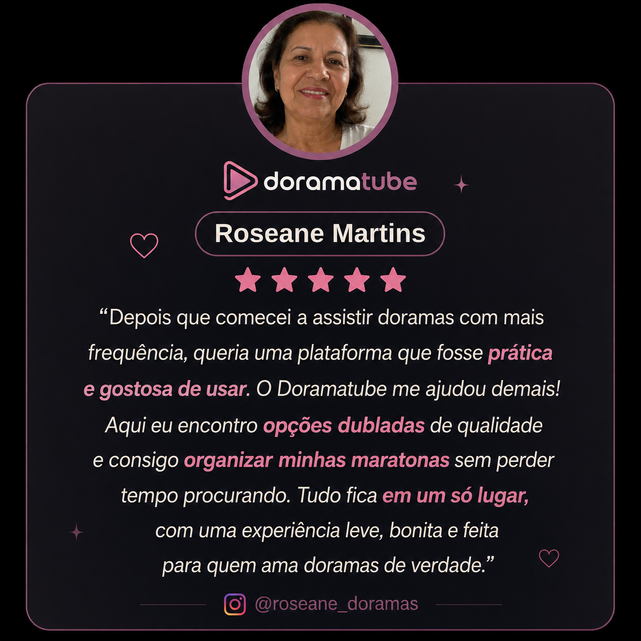 Depoimento WhatsApp 2 sobre as categorias e doramas dublados